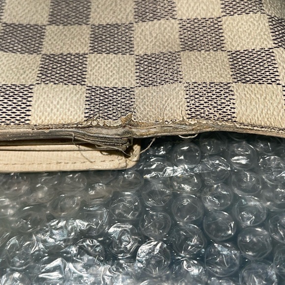 Louis Vuitton Damier Azur Coated Canvas Leather Sarah Long Wallet - Picture 12 of 13